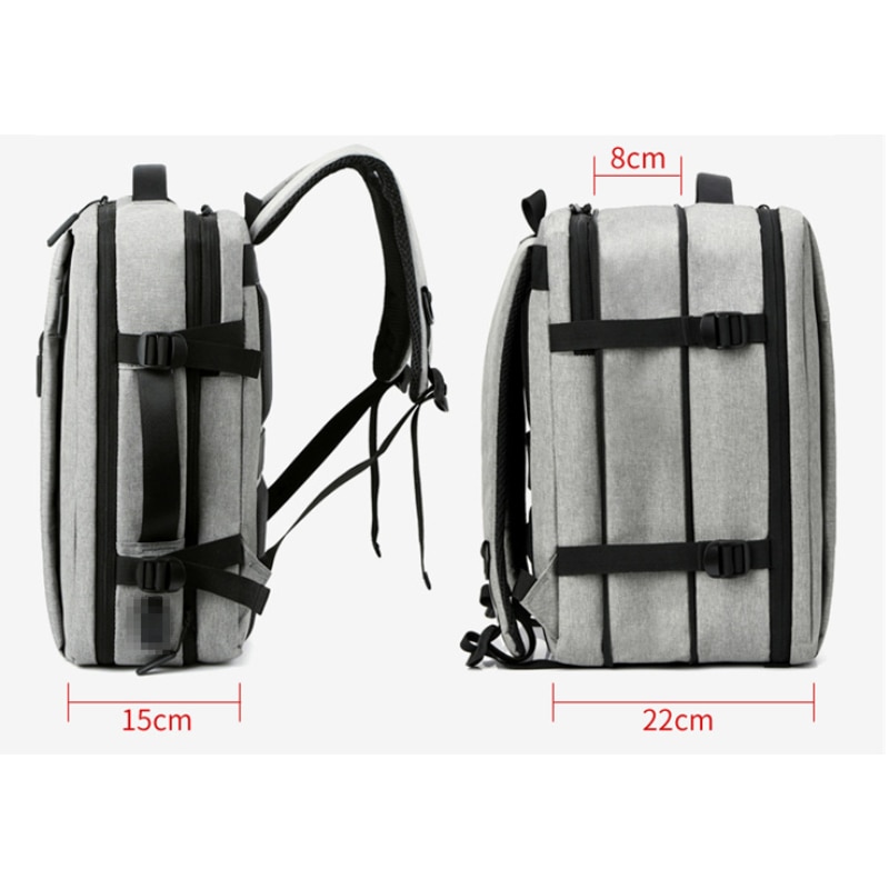 MOONBIFFY Large Capacity Expandable Men Backpack for Travel Luggage USB Charging Laptop Computer Waterproof Business Bags
